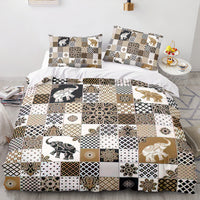 HKM-292883 Elephant Series Striped Quilt Cover Set - Multiple Sizes Available