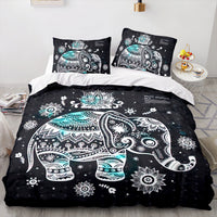 HKM-292883 Elephant Series Striped Quilt Cover Set - Multiple Sizes Available