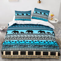 HKM-292883 Elephant Series Striped Quilt Cover Set - Multiple Sizes Available