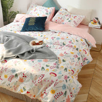 HKM-292883 Four-Piece Pure Cotton Bed Linen Set - Twill Weave with Active Printing and Dyeing
