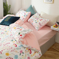 HKM-292883 Four-Piece Pure Cotton Bed Linen Set - Twill Weave with Active Printing and Dyeing
