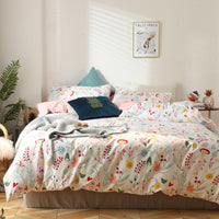 HKM-292883 Four-Piece Pure Cotton Bed Linen Set - Twill Weave with Active Printing and Dyeing