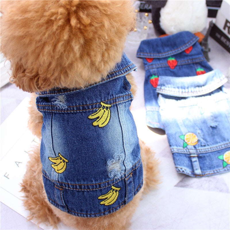 HKM-293011 Stylish Four Seasons Denim Vest for Small Dogs and Cats – Casual Pet Clothing