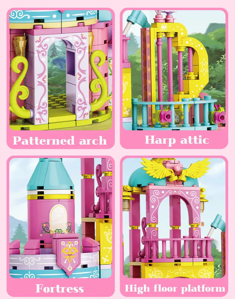 HKM-293139 3D Princess Castle Puzzle Toy for Kids - 370 Pieces Educational Building Set