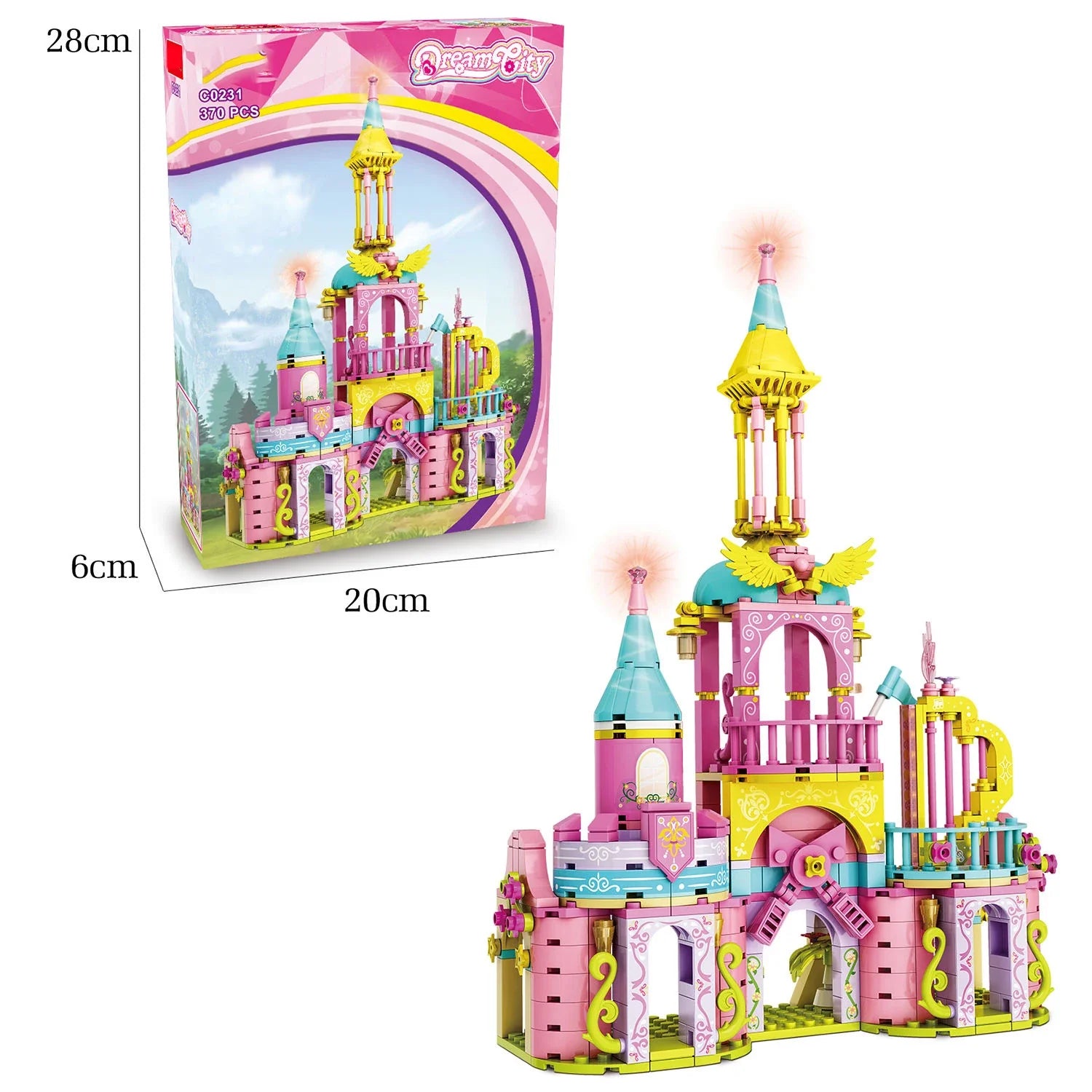 HKM-293139 3D Princess Castle Puzzle Toy for Kids - 370 Pieces Educational Building Set