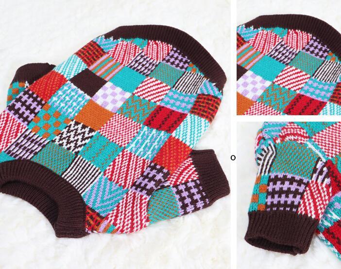 HKM-293139 Stylish Pet Dog Beggar Outfit with Contrast Wool Sweater