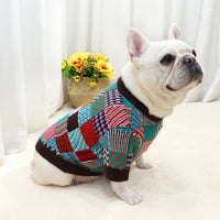 HKM-293139 Stylish Pet Dog Beggar Outfit with Contrast Wool Sweater
