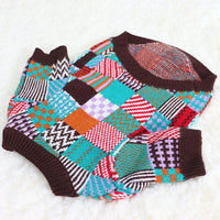 HKM-293139 Stylish Pet Dog Beggar Outfit with Contrast Wool Sweater