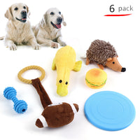 HKM-293203 Dog Cotton Rope and Plush Teeth Cleaning Toy Set - Bite Resistant and Durable