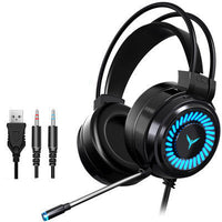HKM-293267 Wired 7.1 Channel Gaming Headphones with Noise-Cancelling Microphone for PC and Notebook