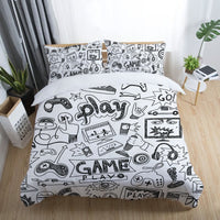 HKM-293395 Game Controller 3D Digital Print Polyester Duvet Cover Set - Twin, Full, Queen, King, Cal King Sizes