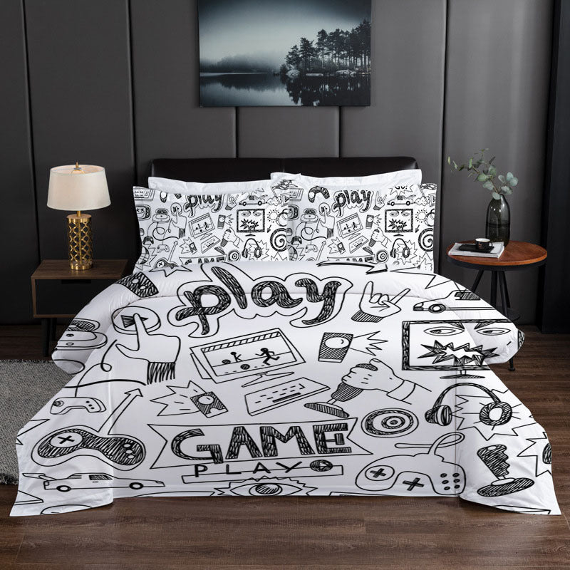 HKM-293395 Game Controller 3D Digital Print Polyester Duvet Cover Set - Twin, Full, Queen, King, Cal King Sizes