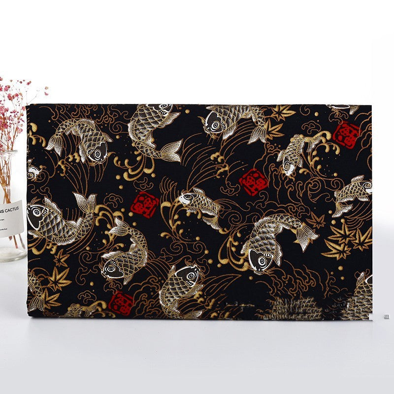 HKM-293395 Handmade Cotton Kimono Fabric with Cherry Blossom Print - Soft, Thick, and Elegant 150cm Width