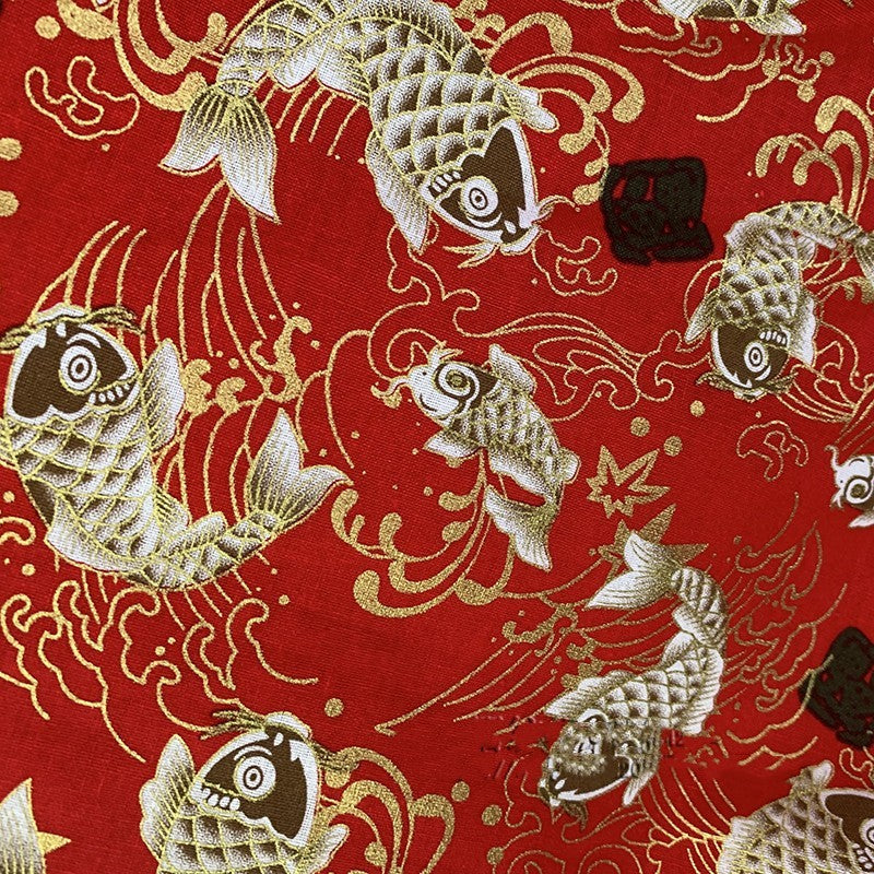 HKM-293395 Handmade Cotton Kimono Fabric with Cherry Blossom Print - Soft, Thick, and Elegant 150cm Width
