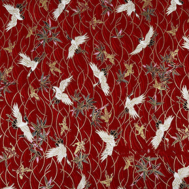 HKM-293395 Handmade Cotton Kimono Fabric with Cherry Blossom Print - Soft, Thick, and Elegant 150cm Width