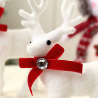 HKM-293523 Plush Christmas White Deer Decoration - Large, Medium, Small Sizes Available
