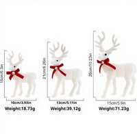 HKM-293523 Plush Christmas White Deer Decoration - Large, Medium, Small Sizes Available