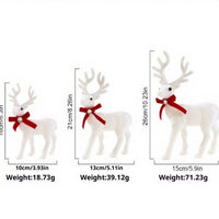 HKM-293523 Plush Christmas White Deer Decoration - Large, Medium, Small Sizes Available