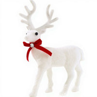 HKM-293523 Plush Christmas White Deer Decoration - Large, Medium, Small Sizes Available