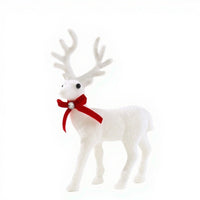 HKM-293523 Plush Christmas White Deer Decoration - Large, Medium, Small Sizes Available
