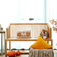 HKM-293715 Autumn Pumpkin Floral Linen Pillow Cover - 30x50cm