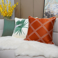 HKM-293715 Minimalist Modern Embroidered Light Luxury Pillow in A0214 Mixed Green, 45x45cm