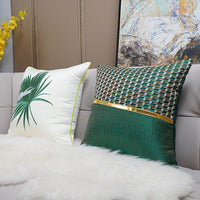 HKM-293715 Minimalist Modern Embroidered Light Luxury Pillow in A0214 Mixed Green, 45x45cm