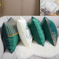 HKM-293715 Minimalist Modern Embroidered Light Luxury Pillow in A0214 Mixed Green, 45x45cm