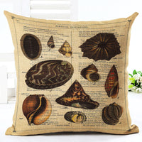 HKM-293779 Cartoon Ocean-Themed Pillow Cover, 45x45 cm, Cotton with PP Cotton Filling