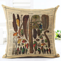 HKM-293779 Cartoon Ocean-Themed Pillow Cover, 45x45 cm, Cotton with PP Cotton Filling
