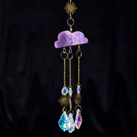 HKM-293843 Crystal Cloud Sun Catcher Wind Chimes Pendant in Multiple Colors
