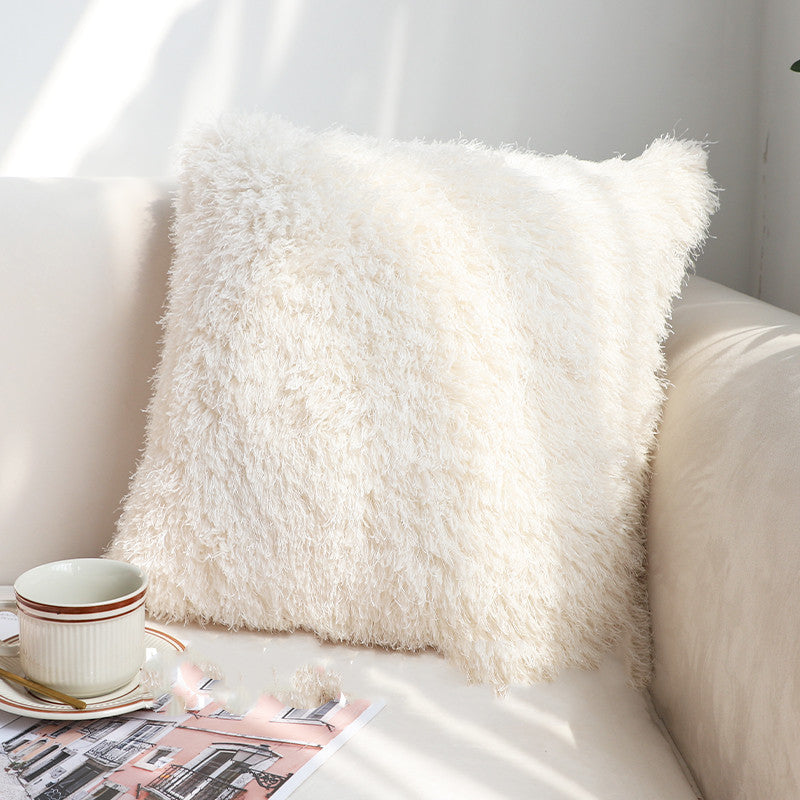 HKM-293843 Cute Chenille Rainbow Pillowcase Lumbar Cushion for Bedroom Decor