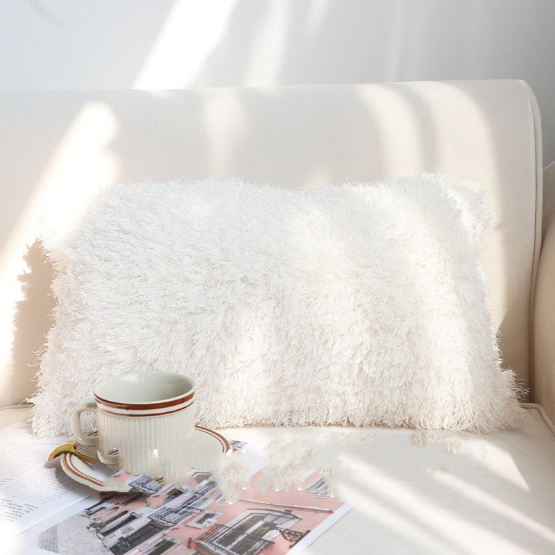 HKM-293843 Cute Chenille Rainbow Pillowcase Lumbar Cushion for Bedroom Decor
