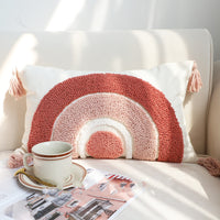HKM-293843 Cute Chenille Rainbow Pillowcase Lumbar Cushion for Bedroom Decor