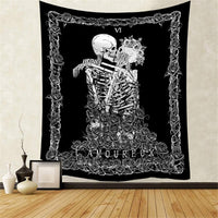 HKM-294035 Skull Tapestry Wall Hanging - Soft Plush Fabric in Various Sizes and Colors