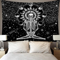 HKM-294035 Skull Tapestry Wall Hanging - Soft Plush Fabric in Various Sizes and Colors