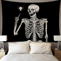 HKM-294035 Skull Tapestry Wall Hanging - Soft Plush Fabric in Various Sizes and Colors