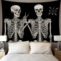 HKM-294035 Skull Tapestry Wall Hanging - Soft Plush Fabric in Various Sizes and Colors