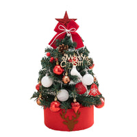 HKM-294163 Small Red and White Desktop Christmas Tree - PVC, Available in 45cm and 60cm Heights