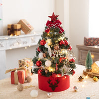 HKM-294163 Small Red and White Desktop Christmas Tree - PVC, Available in 45cm and 60cm Heights