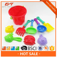 HKM-294355 Kids Plastic Beach Bucket and Spade Set - 9-Piece Toddler Sand Toy Collection