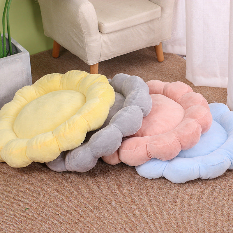 HKM-294547 Cozy Multi-Color Half-Surrounded Pet Bed for Dogs and Cats, 50x50cm Soft Plush Design