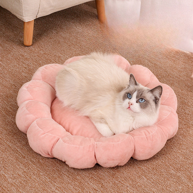 HKM-294547 Cozy Multi-Color Half-Surrounded Pet Bed for Dogs and Cats, 50x50cm Soft Plush Design