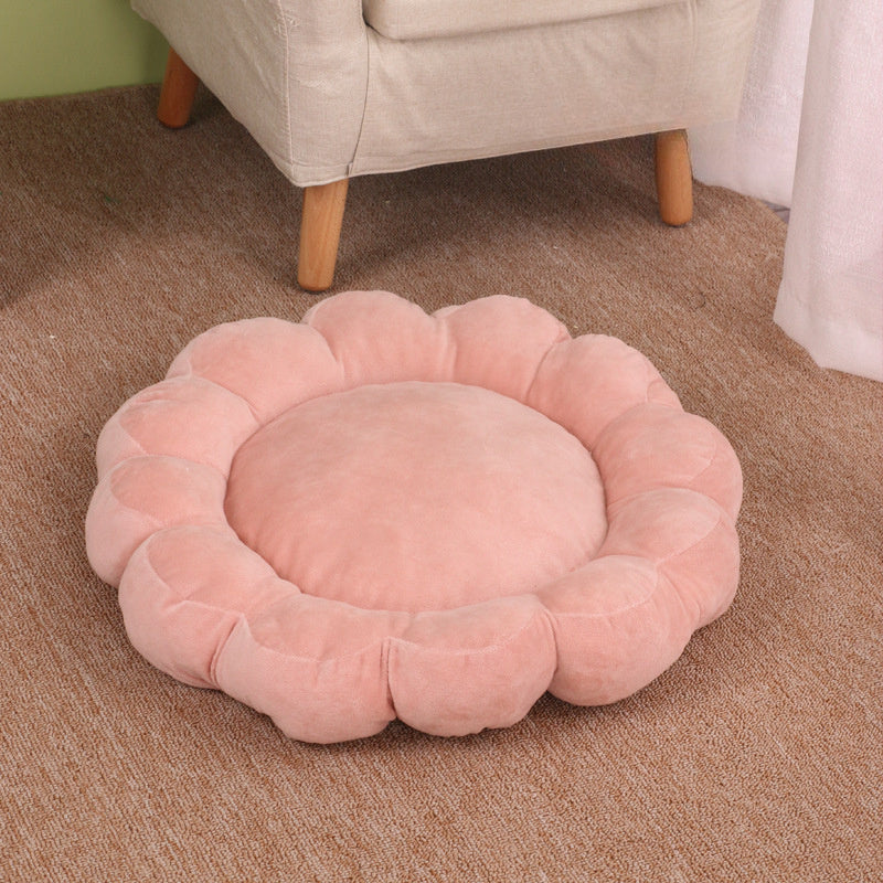 HKM-294547 Cozy Multi-Color Half-Surrounded Pet Bed for Dogs and Cats, 50x50cm Soft Plush Design