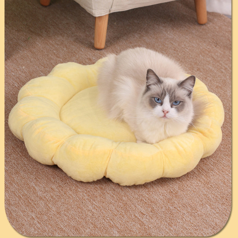 HKM-294547 Cozy Multi-Color Half-Surrounded Pet Bed for Dogs and Cats, 50x50cm Soft Plush Design