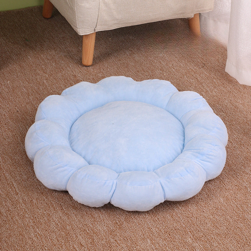 HKM-294547 Cozy Multi-Color Half-Surrounded Pet Bed for Dogs and Cats, 50x50cm Soft Plush Design