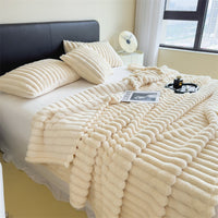 HKM-294547 Double-Sided Velvet Rabbit Fur Air Conditioning Blanket - Multiple Sizes Available