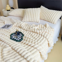 HKM-294547 Double-Sided Velvet Rabbit Fur Air Conditioning Blanket - Multiple Sizes Available