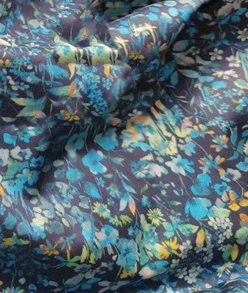 HKM-294547 Elastic Poplin Cotton Fabric - Plant Flower Series, 100% Cotton, 150cm Wide, Digital Print, 135g/m2