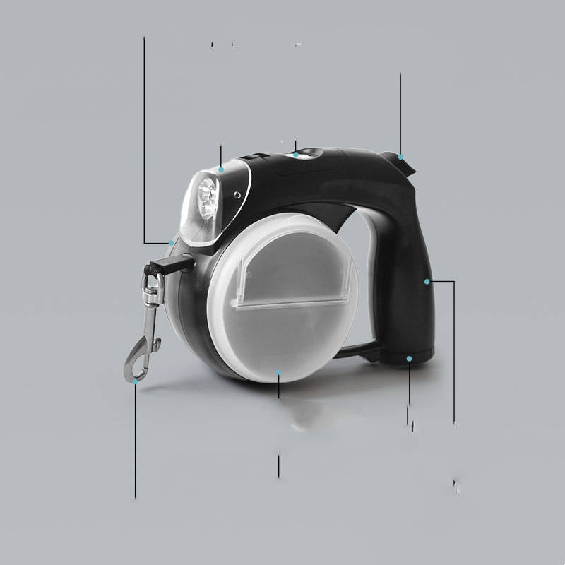 HKM-294547 Retractable Dog and Cat Traction Leash with LED Light - Various Colors Available